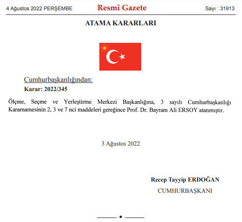 ÖSYM Başkanlığı’na Bayram Ali Ersoy atandı! Atamalar neden gece yapılıyor?