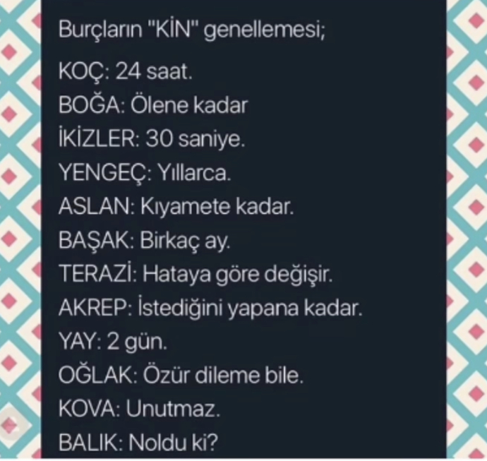 Burcuna göre ne kadar kincisin😃?