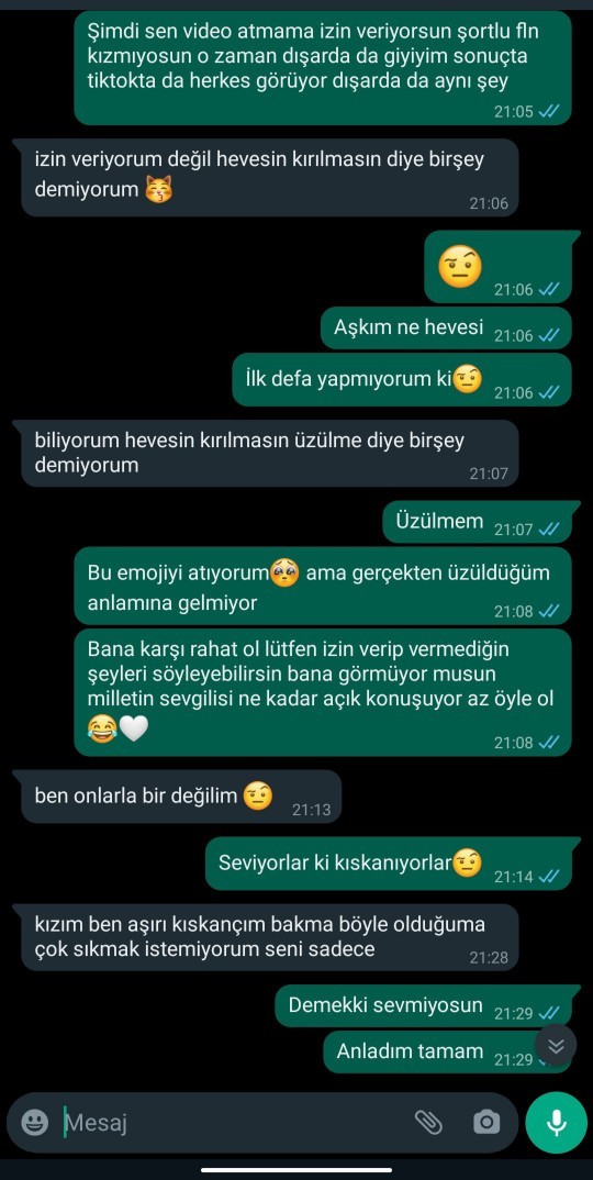 Seven insan kıskanır diye düşünüyorum ama bu kıskanmıyor. Sizce sevmiyor mu?
