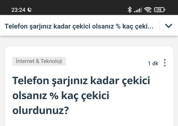 Telefon şarjınız kadar çekici olsanız % kaç çekici olurdunuz?