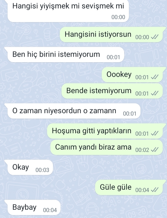 Beni terk eden sevgilim ile böyle konuştum, altta kalmış mıyım sizce?