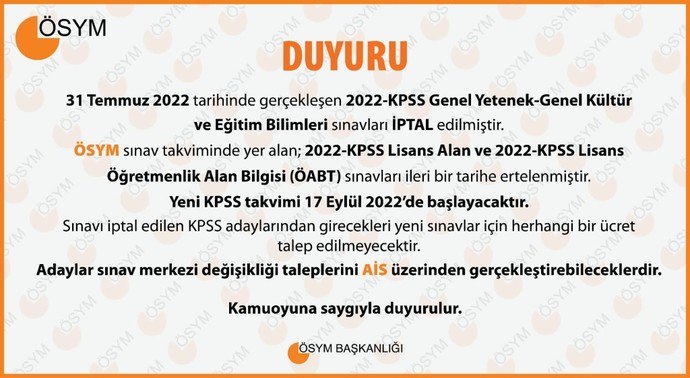 ÖSYM tarafından yeni sınav takvimi yayınlandı, düşünceleriniz neler?