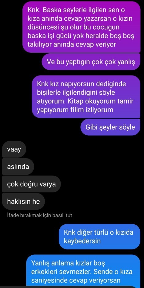 Bunu yaşayan çok var mı anında cevap atıpta geç cevap alan kızlar anında cevap yazan erkekler hakkında ne düşünürsünüz?