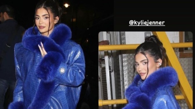 Yaz günü kürk giyen Kylie Jenner komik mi gözüküyor?