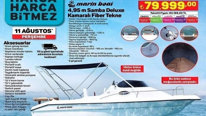 A101'e 80 bin TL'ye tekne geliyor! Tekneyi alacak paranız var mı?