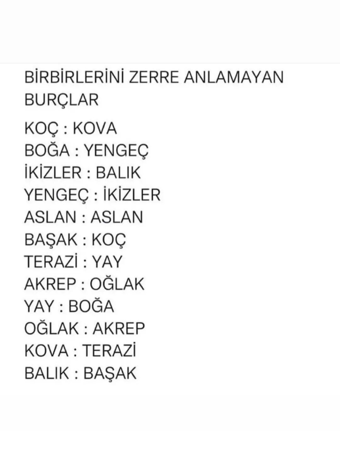 Hiç anlaşamadığın burçlar hangileri😃?