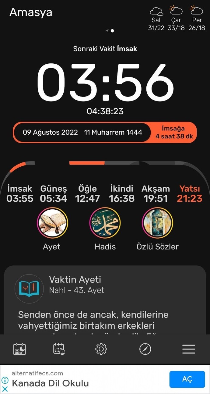 En son hangi uygulamadan bildirim geldi?