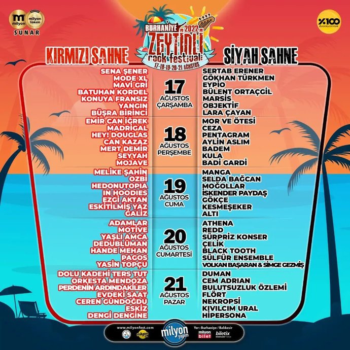 Zeytinli Rock Festivali 2022 kadrosu açıklandı. Siz hangilerine gitmek istersiniz?