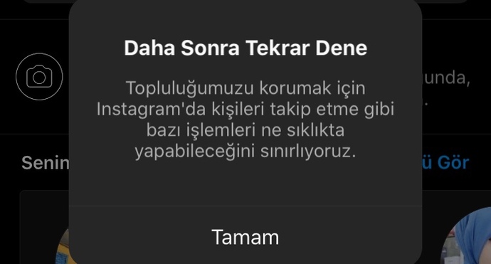 İnstagramda kişileri takip edemiyorum?