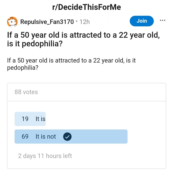 22 yaşında ki birisinden hoşlanan 50 yaşında ki birisi pedofili midir?
