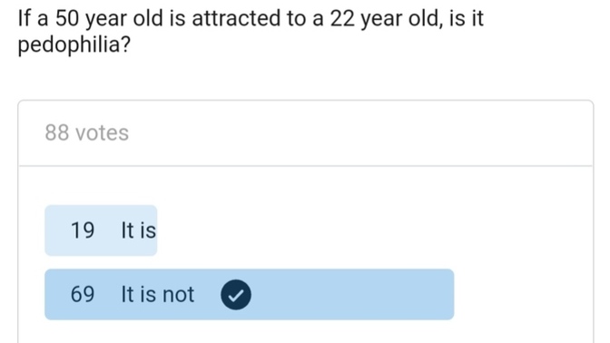 22 yaşında ki birisinden hoşlanan 50 yaşında ki birisi pedofili midir?