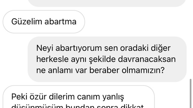 Sevgilimle tartıştık dediği gibi ben mi abartıyorum?