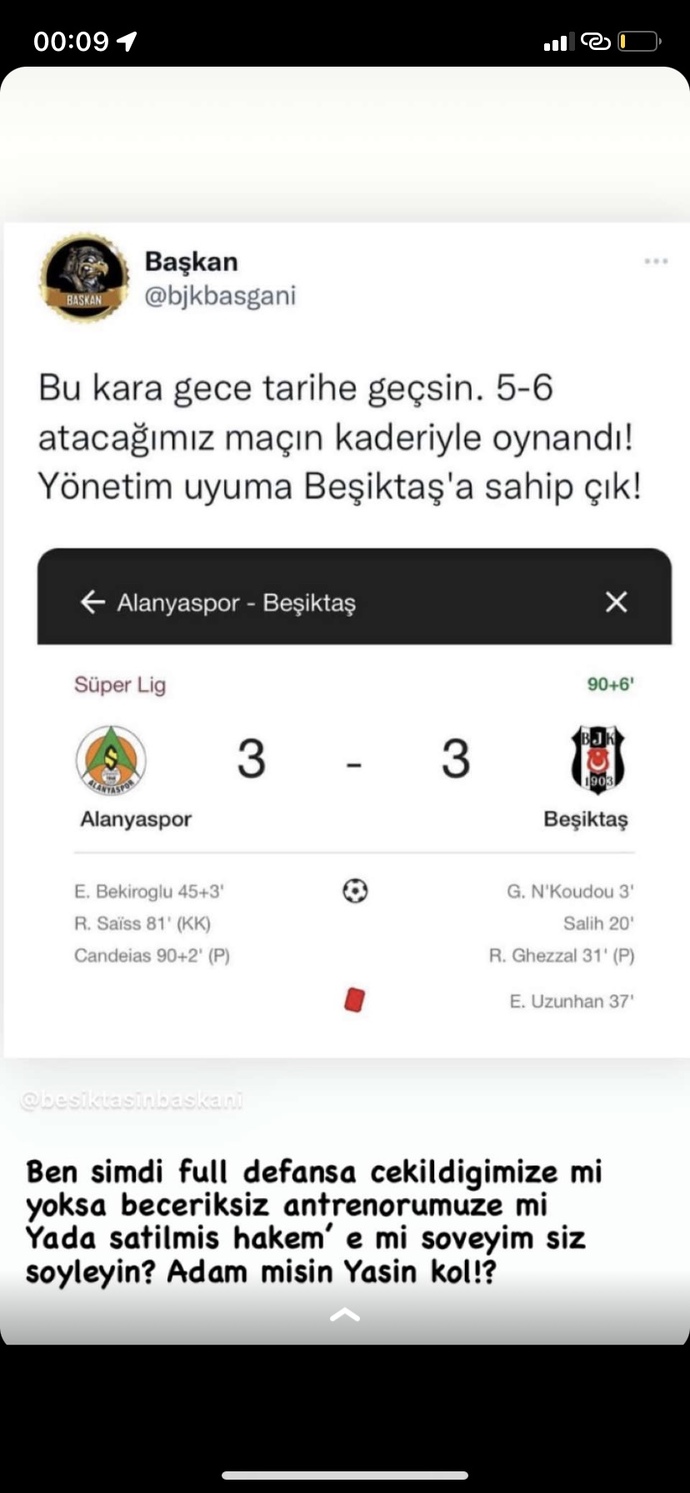 Beşiktaş maçı değerlendirmeleriniz neler?