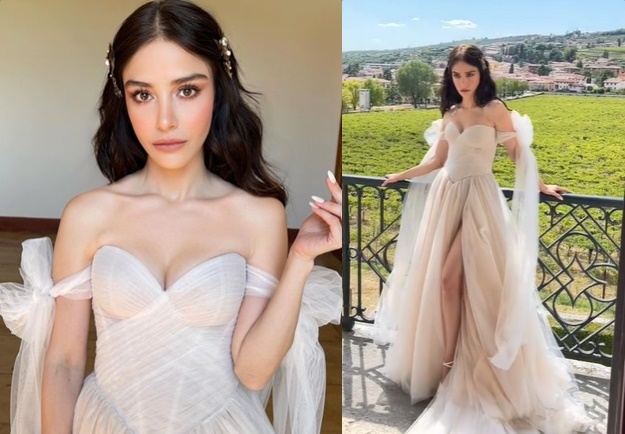 Özge Gürel ve Serkan Çayoğlu, İtalyada düğün yaptı. Gelinliği beğendiniz mi?