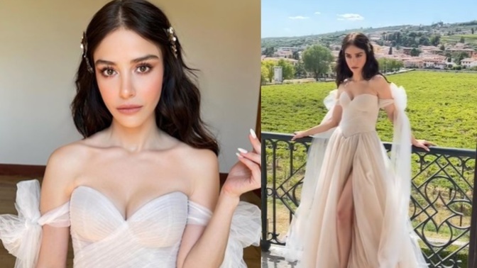 Özge Gürel ve Serkan Çayoğlu, İtalya'da düğün yaptı. Gelinliği beğendiniz mi?