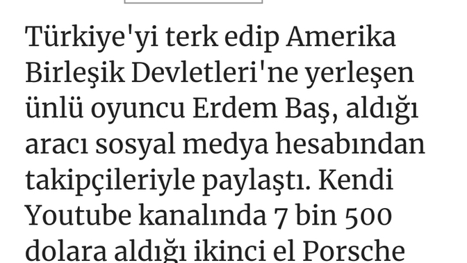 Erdem Baş 7 bin 500 dolara Porsche aldı, Türkiye'de bu fiyata alamazdım dedi! Haklı mı?