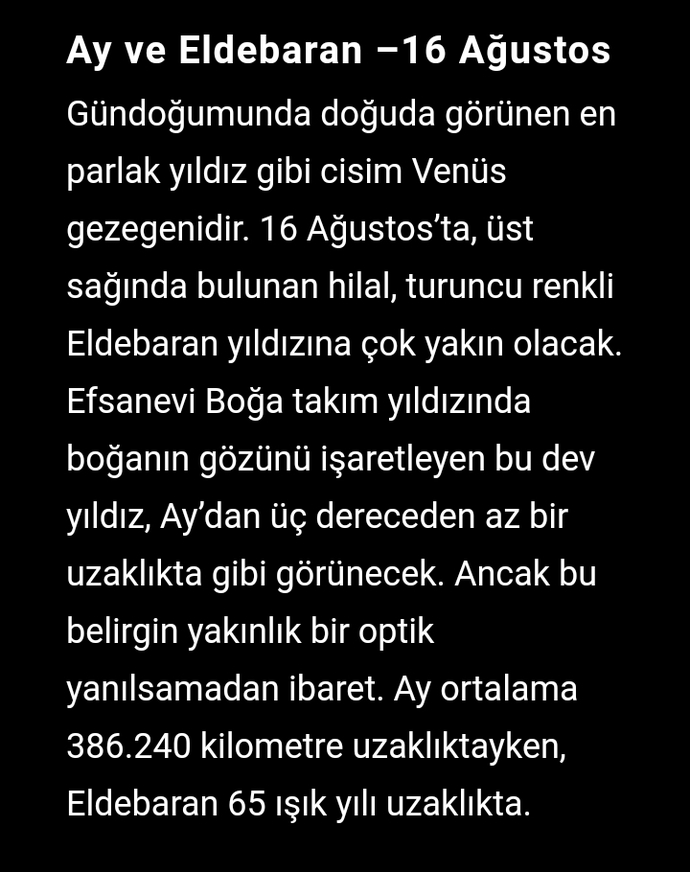 Bu gece Gökyüzündeki Eldebaran yıldızını gördünüz mü?
