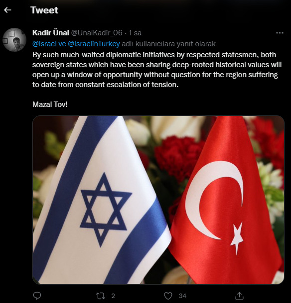 İsrail ve Türkiye, büyükelçilerini ve başkonsoloslarını göreve iade edeceğini açıkladı. Ne düşünüyorsunuz?