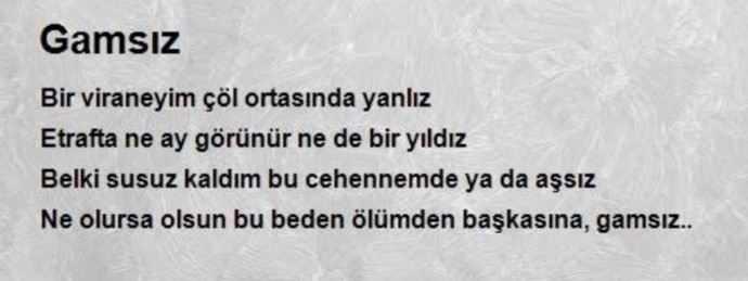 Gamsız mısınız?