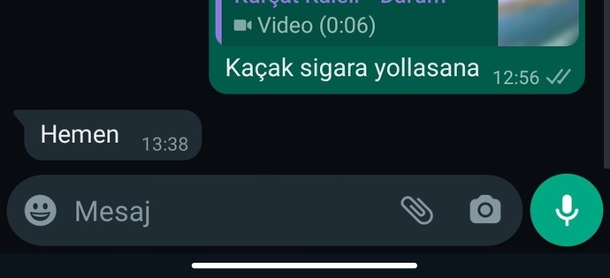En son aldığınız mesaj?