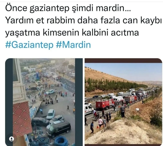 Gaziantep ve Mardin kazasını duydunuz mu 😞ne kadar acı değil mi?