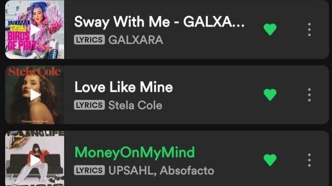 Spotify beğenilen şarkılar bölümündeki ilk beş şarkınızı alabilir miyiz?