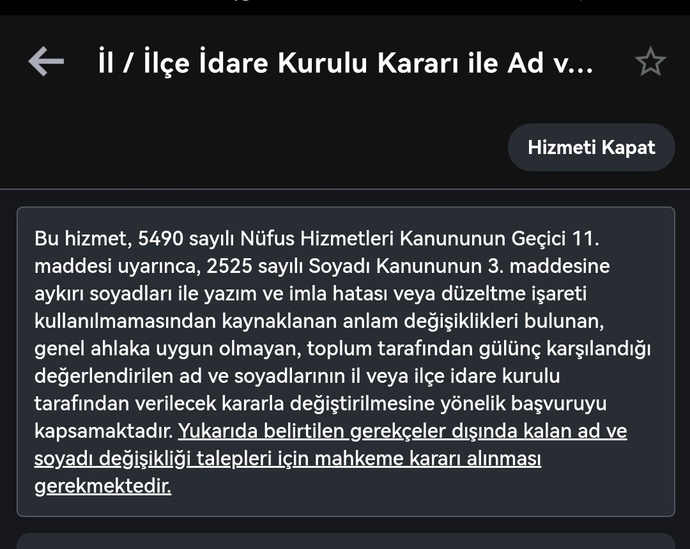 E devletten isim değiştiriliyor mu?