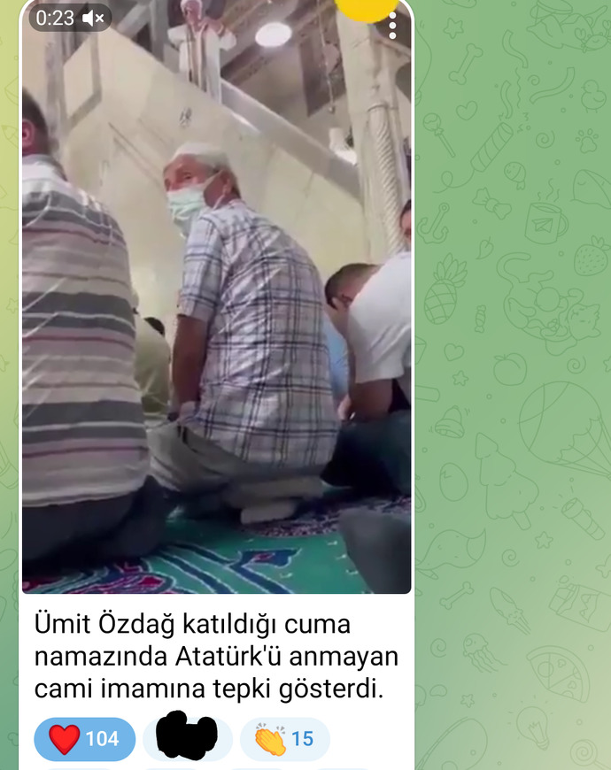 Ümit Özdağ katıldığı cuma namazında Atatürkü anmayan cami imamına tepki gösterdi. Nasıl buldunuz?