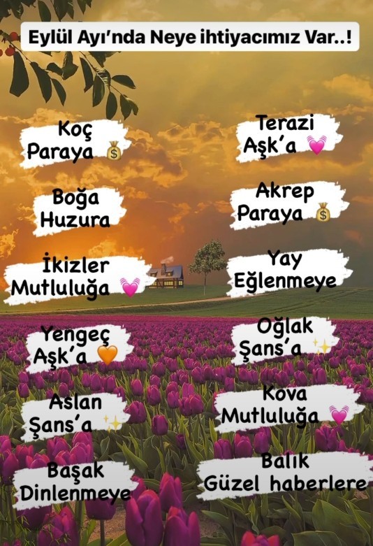 Eylül ayında acaba en çok neye ihtiyacınız olacak?