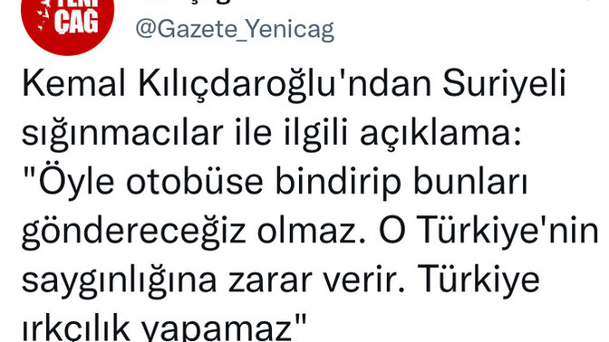 BAY KEMAL, dünkü programında ; "Suriyelileri, zorla göndermeyecez ve gönüllü gidecekler" dedi. Ne düşünüyorsunuz?