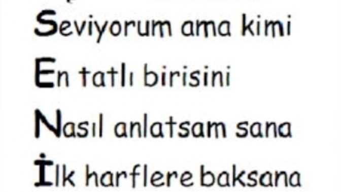 Sana Akrostiş yazayım mı?