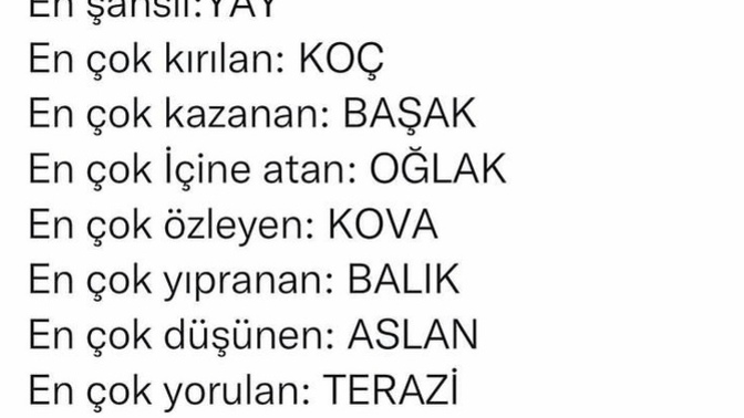 Burçlarda haftanın enleri nelerdir?