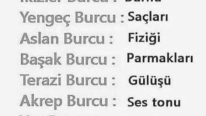 Kadınlarda burçların en çekici olduğu yer neresidir?