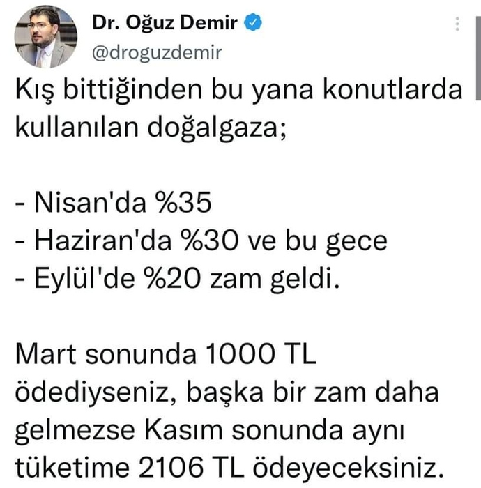 Kışın doğalgaz faturaları bu zamla beraber sizce ne kadar olacak?