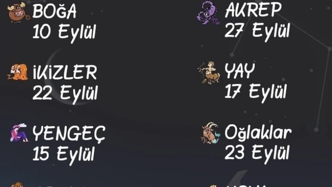 Burçlar için Eylül ayının önemli tarihleri nelerdir?