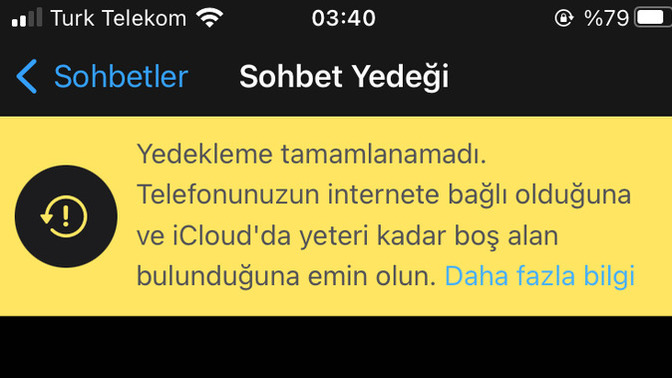 Whatsap yedekleme yapmıyor?