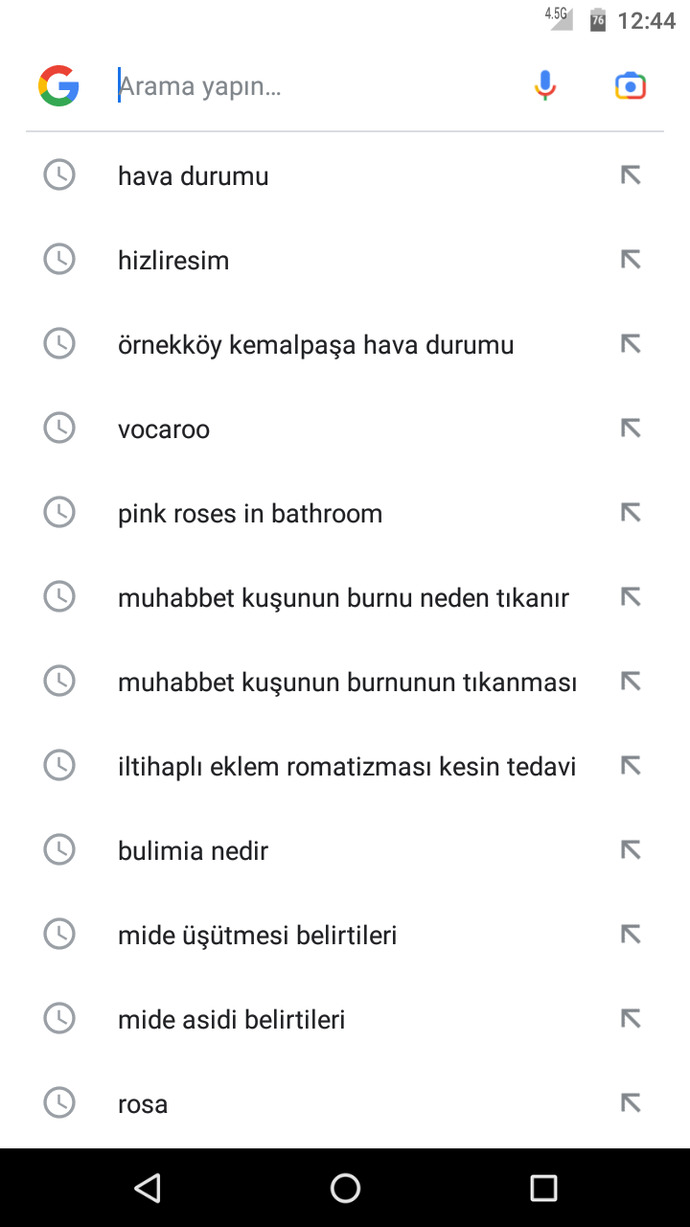 Google geçmişinizde neler var?