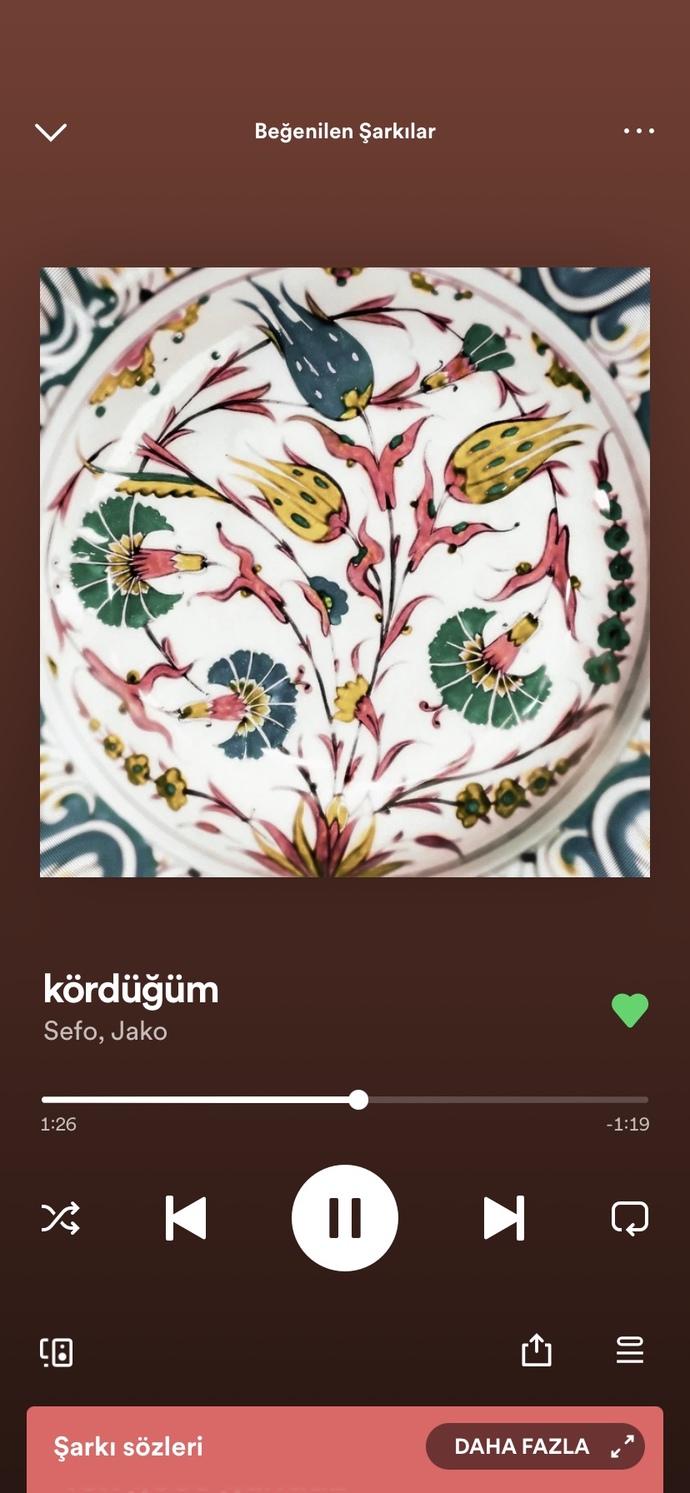 Şu an dinlediğiniz ya da en son dinlediğiniz şarkının adı?