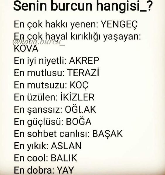 Senin burcun hangisi ;) ?