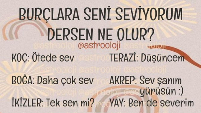 Burcunuza göre seni seviyorum diyene ne dermişsiniz doğru mu :D?