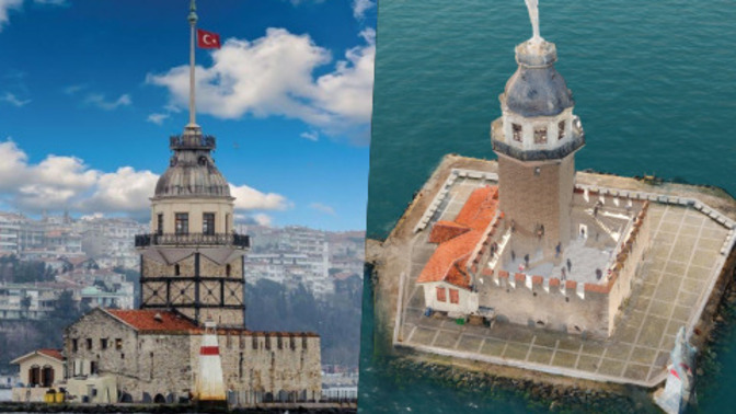 Kız kulesinin yeni hali! Eskisi mi güzel yoksa restore edilmiş hali mi?