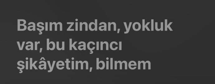 Sizin hayata ya da yaşadıklarınıza karşı şikayetiniz var mı?