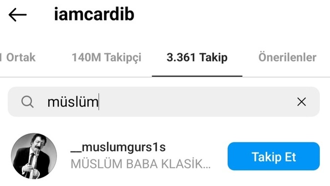 Cardi B, Instagram'dan Müslüm Gürses fan sayfasını takip etti! Cardi Müslümcü olabilir mi?