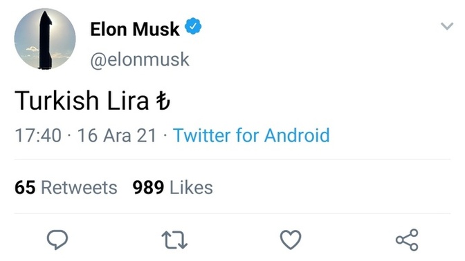Elon Musk TL diye tweet atsa ne olurdu?