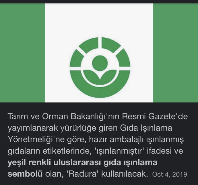 ☢ Gıda alışverişi yaparken Radura işaretine dikkat ediyor musunuz?