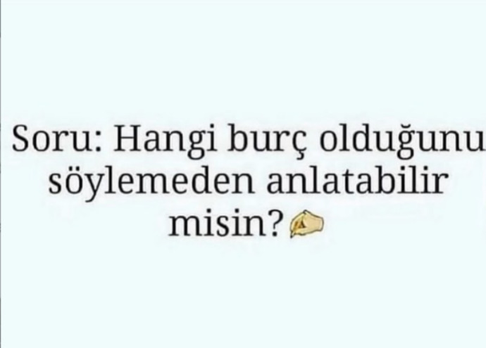 Hangi burç olduğunu söylemeden anlatabilir misin?