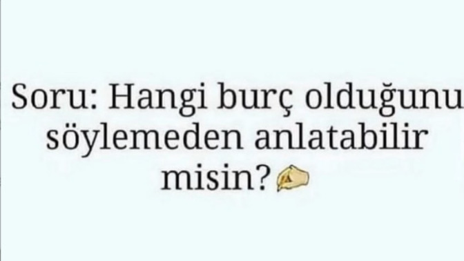 Hangi burç olduğunu söylemeden anlatabilir misin?