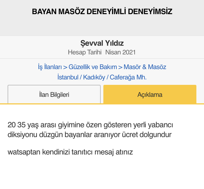 Masöz aranıyor iş ilanı ne kadar güvenilir?