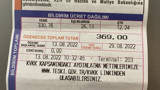 Tek yaşıyorum, su faturasına 370 TL ödedim 😳 Sizin su faturanız ne kadar geliyor?
