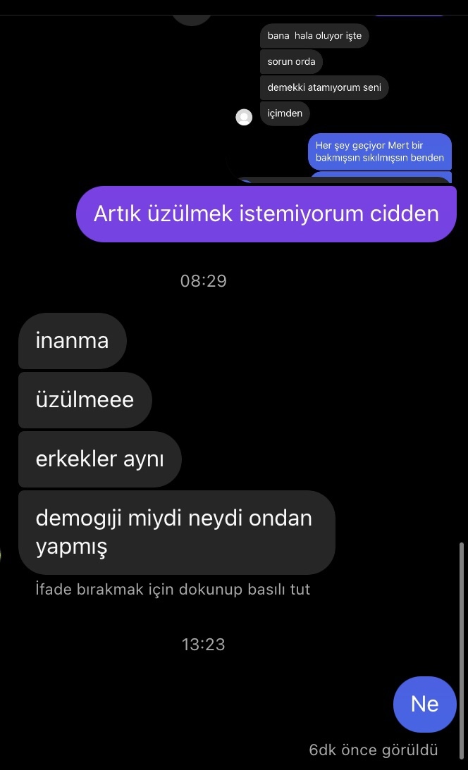 Bu gerçek arkadaş mı? derdimi anlatıyorum dediği şey kısa kısa cevaplar?